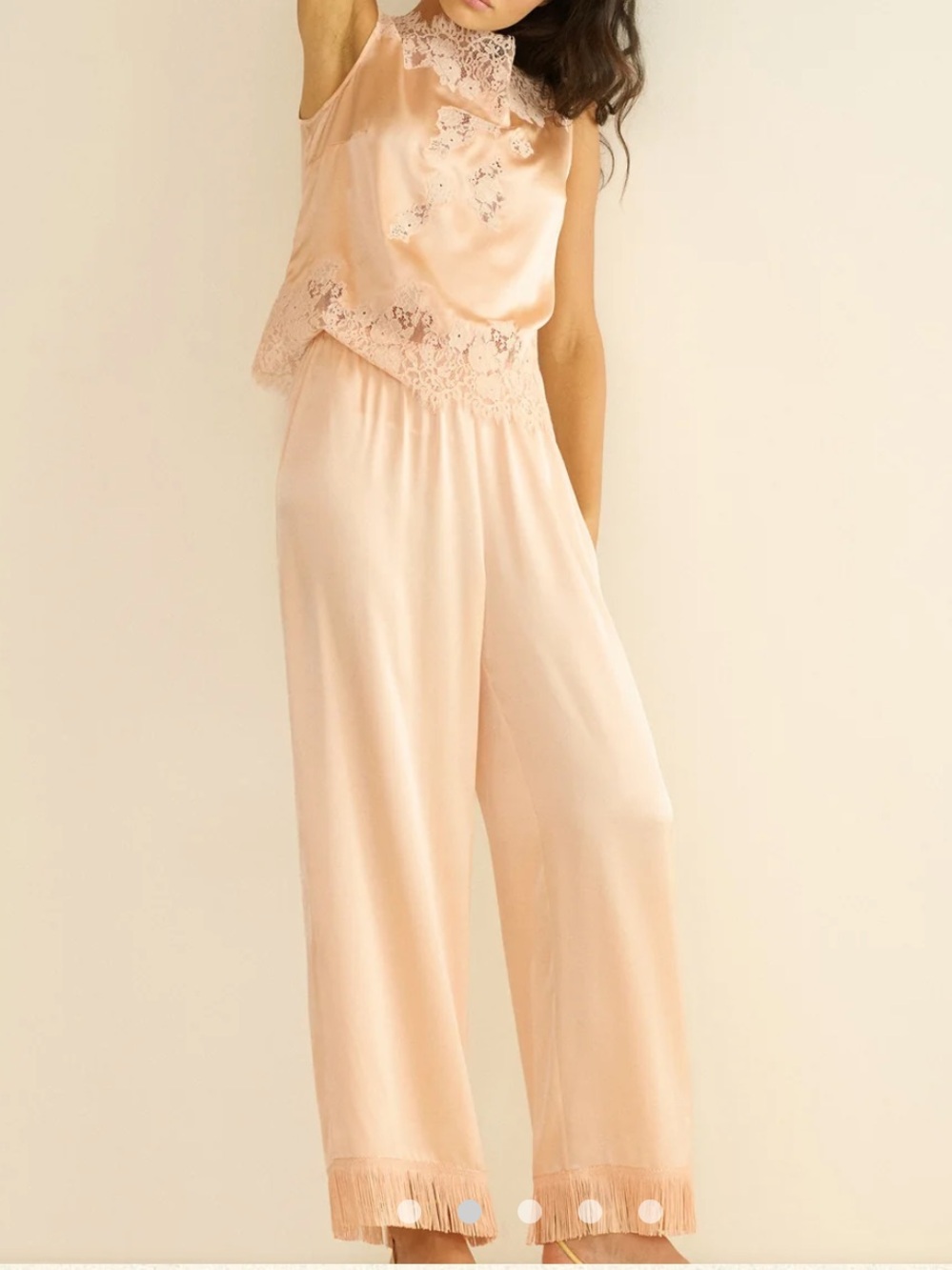 Doen Peach Lavon Wide-Leg Fringe Pants NWT